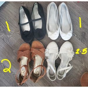 girls shoe lot wedge, heel, and flats..4 pairs of shoes